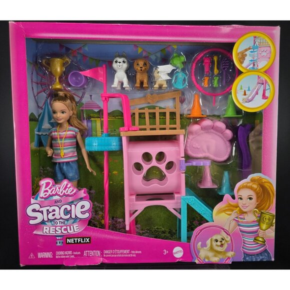 Barbie Stacie to the Rescue Puppy Playground Playset 20+ Pcs Dog - Picture 1 of 7